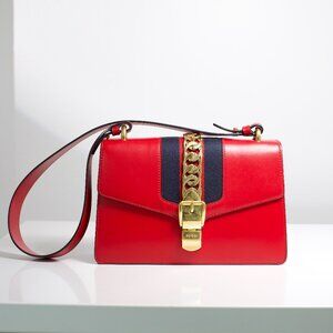 Gucci Hibiscus Red Sylvie Small Shoulder Bag